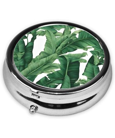 Buy Tropical Banana Palm Leaf Mini Round Pill Box - 3 Compartment Travel Organizer for Home & Office - Buy Online on GoSupps.com