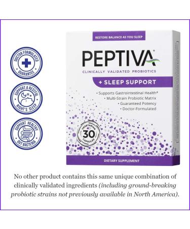 Peptiva Probiotics + Sleep Support - 30 Vegetarian Capsules | Clinically Validated Formula - Buy Online on GoSupps.com