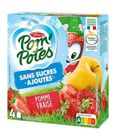 Materne Specialty of apple/strawberry fruits, no added sugars - The 4 bottles of 90g