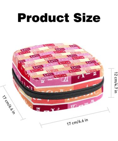 Period Bag | Sanitary Napkin Storage & Travel Makeup Pouch | Colorful Striped Alphabet Design - Buy Online on GoSupps.com