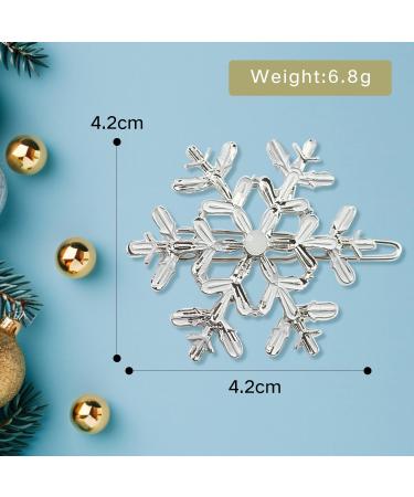 MFUOE 4Pieces Snowflake Hair Clips Silver Snow Bobby Pins Alloy Shiny Christmas Wedding Hairpin Hair Accessories for Xmas Women Girls - Buy Online on GoSupps.com