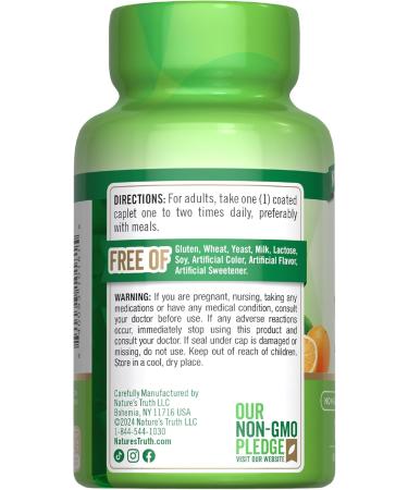 Nature's Truth Vitamin C Bioflavonoids & Rose Hips | 1000mg | 100 Caplets | Vegan Non-GMO and Gluten Free Supplement - Buy Online on GoSupps.com