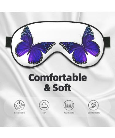 Premium Purple Butterfly Sleep Mask for Better Sleep | Reusable Soft Blackout Eye Masks for Women & Men | Ideal for Travel Camping & Gift Giving - Buy Online on GoSupps.com