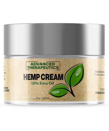 Advanced Therapeutics 10% Emu Oil Hemp Cream - 2oz Jar | Non-Greasy Formula - Buy Online on GoSupps.com