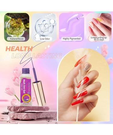 JOSLOVE Gel Liner Nail Art Gel Polish Set 12 Colors Tulip Gel Nail Polish Kit Built  Thin Nail Art Brush in Bottle  Gel DIY Nail Art Tools Gifts for Women Girls L122 C-LinerGel L122 - Buy Online on GoSupps.com