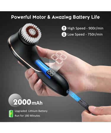 Rechargeable Facial Cleansing Brush - IPX7 Waterproof Exfoliator & Massager | Deep Clean & Remove Blackheads - Black & Rose Gold - Buy Online on GoSupps.com
