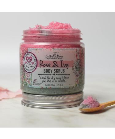 Bella and Bear Rose & Ivy Body Scrub - Oil Free, Cruelty-Free, Vegan Exfoliator for Women - 6.7oz - Buy Online on GoSupps.com