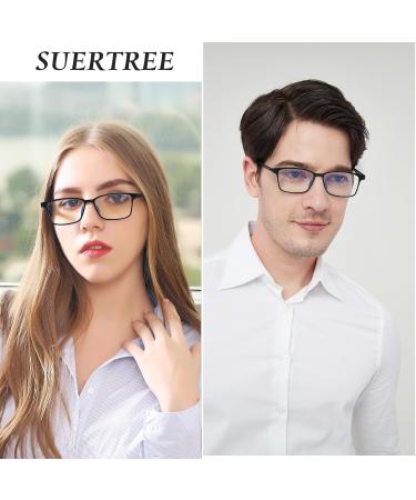 Suertree 2.0x Reading Glasses for Men - Blue Light Filter TR90 Optics Classic Business Style Anti-Blue Visual Aid in Black - Buy Online on GoSupps.com