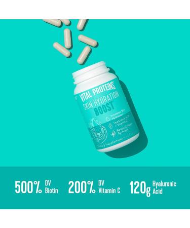 Vital Proteins Hyaluronic Acid Supplement with Biotin, Vitamin C - 60 Capsules - Buy Online on GoSupps.com