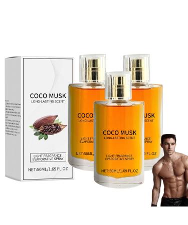Choco Musk Eau De Spray Perfume Coco Musk Perfume Men Coco Musk Cologne For Men Suitable For Valentine's Day Party Music Festival Dating 50 ml/1.65 fl. oz (3PC)