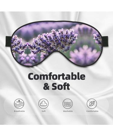SSIMOO Lavender Flower Print Eye Mask - Double-Sided Soft & Light Blocking for Better Sleep - Buy Online on GoSupps.com