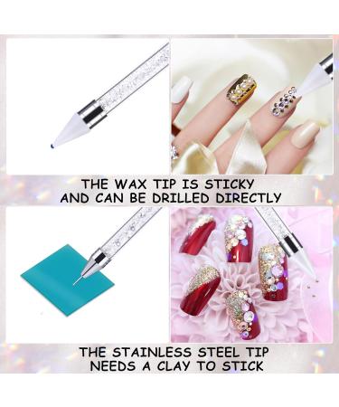 Double-Sided Nail Strass Picker Tool - Wax Pencils for Rhinestones & Diamond Painting | Colorful Pencils with Storage Box (White) - Shop Internationally - Buy Online on GoSupps.com