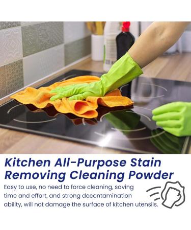 Kitchen Cleaning Powder Powerful All Purpose Cleaning Powder Foaming Cleaning Powder for Heavy Oil Stains Kitchen Stain Remover Cleaner for Range Hood Pans Grill - Buy Online on GoSupps.com