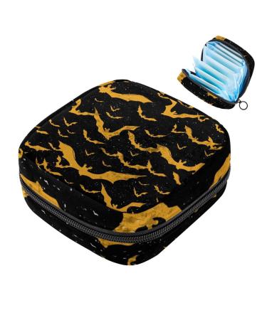 Muooum menstrual artery Bag zipper women's bandage bag tampons collect bags for women girls (Halloween bat) Color 2