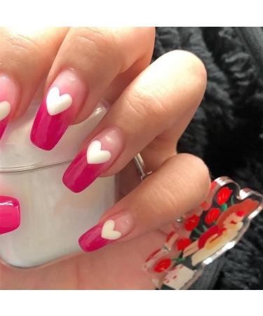 False Nails Press On Nails Fake Nails Artificial Full Cover Manicure Tool Nail Tips 24pcs/Box Artificial Finger Acrylic Nail Kit Manicure Kit for Women (Size : 07) (3)