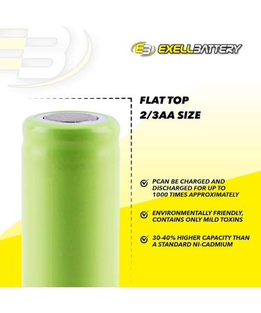 Buy 3x Exell 2/3AA NiMH 700mAh 1.2V Rechargeable Batteries - Perfect for Capacitors Shearing Devices Miner Lamps & Helmet Lights - International Shipping Available - Buy Online on GoSupps.com