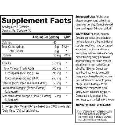 ONNIT Alpha Brain Neuro Focus Gummies IGEN Non-GMO Tested Vegan Gummies with Omega-3s Lutein Zeaxanthin and Caffeine Brain Eye and Focus Supplement for Men and Women Citrus Punch 90 Count - Buy Online on GoSupps.com