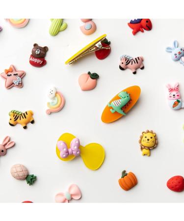 Slime Charms Cartoon Animal & Fruit Cute Set - 25pcs Resin Flatback DIY Crafts Decorations - Buy Online on GoSupps.com