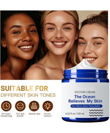 Natural Soothing Cream Skin Repairing Cream for Face Body Natural Face Cream Body Lotion Hydrating Soothing Cream Nourishing Face Moisturiser for Women and Men Anti Wrinkle Moisturiser Face 120ml - Buy Online on GoSupps.com