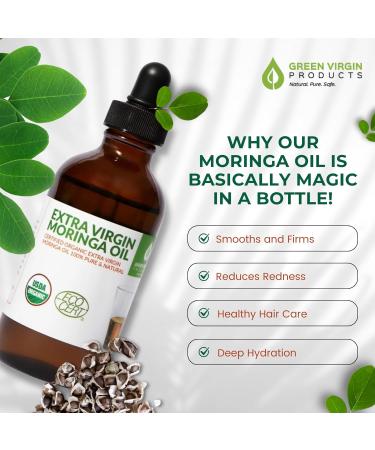 Organic Moringa & Jojoba Oil Bundle 100% Pure Cold Pressed Extra Virgin Food Grade Oils for Face Hair & Body Deep Moisturizing Anti-Aging & Nourishing Skin Care Duo (2 x 4oz Bottles) - Buy Online on GoSupps.com