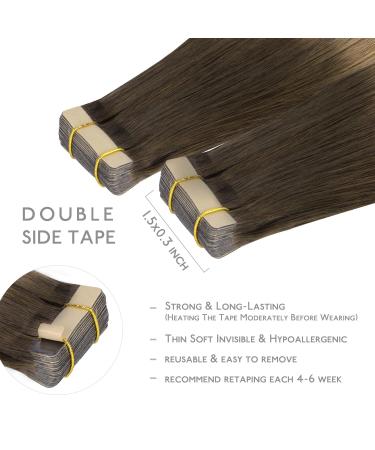 Buy If-Alife 20pcs 50g 18 Inch Ombr Walnut Brown to Ash Brown & Blonde Remy Invisible Tape Extensions | Silky Straight Real Hair Extensions - Buy Online on GoSupps.com