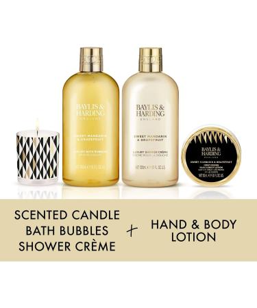 Baylis & Harding Sweet Mandarin & Grapefruit Candlelit Bathtime Gift Set - Vegan Friendly - Buy Online on GoSupps.com