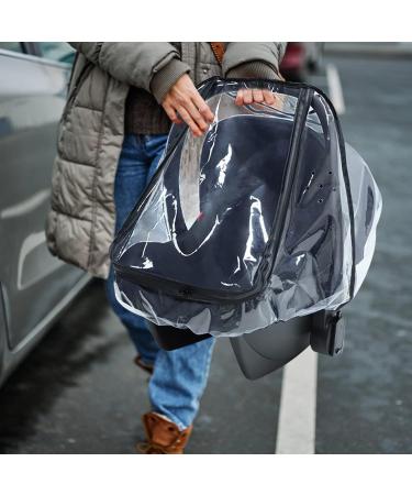 Universal Waterproof Baby Car Seat Rain Cover with Zipper Door and Ventilation - Transparent Stroller Weather Shield for Infant Car Seat - Buy Online on GoSupps.com