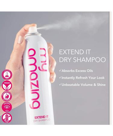 My Amazing Extend It Dry Shampoo 7 oz. for Women and Men - Natural Hair Refresh, Volume, and Shine - Black Currant and Peony Fragrance - Buy Online on GoSupps.com