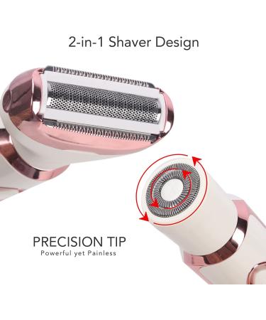 Women's Electric Razor & Hair Trimmer - Painless 2-in-1 Shaver with Stainless Steel Blades - Rechargeable Cordless Clipper for Face, Body & Bikini - Buy Online on GoSupps.com