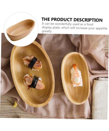 Zerodeko Boat Shaped Sushi Plate Wood Tray Wooden Tray Jewelry Tray Mini Foods Food Plate Dessert Plate Snack 20X11.5X4.5CM Assorted Color - Buy Online on GoSupps.com
