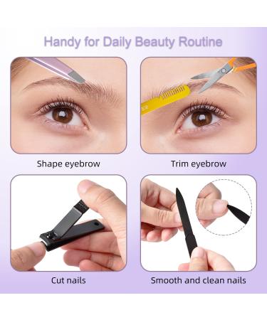 MORGLES Tweezer Set with Nail Clippers - Professional 9 Pack Kit for Women and Men with Leather Travel Case - Buy Online on GoSupps.com