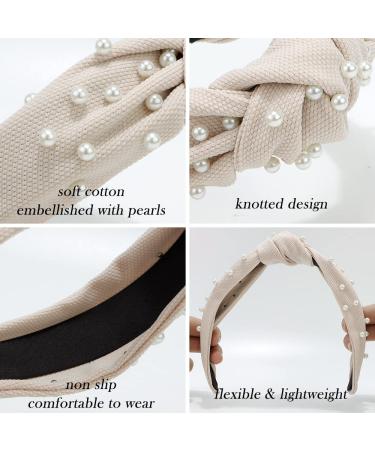 2 Pcs Atoden Pearl Knotted Headbands for Women - Stylish Beaded Hair Accessory - Buy Online on GoSupps.com