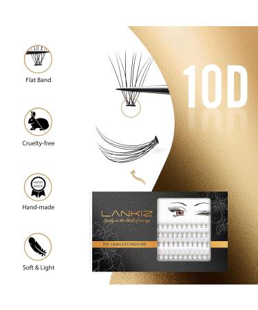 Lankiz 10D C Curl Single Eyelashes - 80 PCs DIY Cluster Lashes for Stunning Eyelash Extensions | 8-14mm Individual Fake Lashes at Home - Buy Online on GoSupps.com