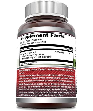 Buy Amazing Formulas Tart Cherry Extract 7000mg - Non-GMO Gluten-Free Capsules (400 Count) - Made in USA - International Shipping Available - Buy Online on GoSupps.com