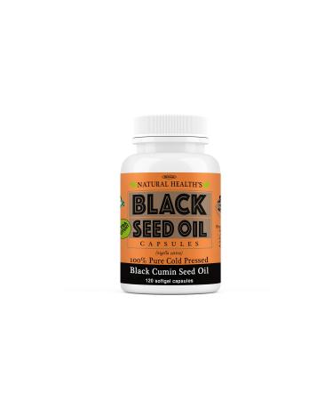 Pure Black Seed Oil Capsules 1000mg per serving - 120 Capsules - Cold Pressed and Non GMO