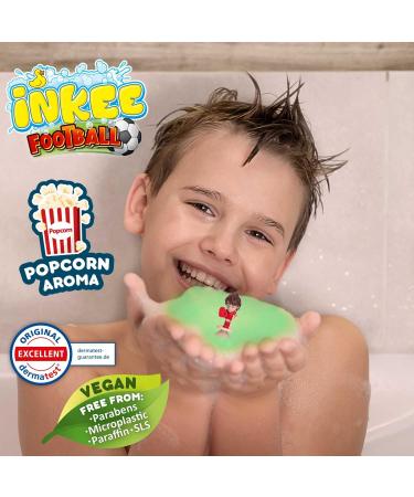 Inkee Surprise Football Bath Ball | Fun Children's Toy with Suction Cup Player | Popcorn Fragrance | 1 Pack Dermatologically Tested - Buy Online on GoSupps.com