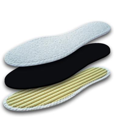 Tacco Summer Shoe Insoles Inserts - Fluffy Terry Cloth & Charcoal Odor Control - Hand-Washable - Men Women - 38 EUR/US L7 - Buy Online on GoSupps.com