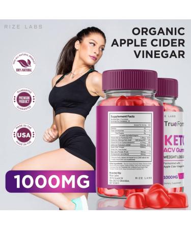 True Form Keto ACV Gummies for Weight Loss Support - Apple Cider Vinegar Extract Supplement - Shark Tank Approved - 60 Gummies - Buy Online on GoSupps.com