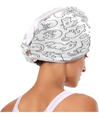 Sleepy Cat Dry Hair Cap - 2 Piece Quick Drying Towel Set with Button Headband | Super Absorbent & Soft Comfort for All Hair Types - International Shipping Available - Buy Online on GoSupps.com