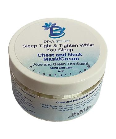 SIeep Tight Neck & Chest Mask/Cream - Firming Peptides Hibiscus Hyaluronic Acid | 4 oz by Diva Stuff - Youthful Skin Aloe & Green Tea Scent - Buy Online on GoSupps.com
