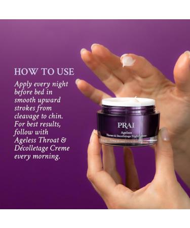 PRAI Beauty Ageless Throat & Decolletage Night Creme | Neck Firming Cream For Overnight Use | Cruelty & Paraben-Free Neck Tightening Cream with Retinol | Neck Cream for Tightening and Firming | 4.0 Oz 4 FL Oz (Pack of 1) - Buy Online on GoSupps.com