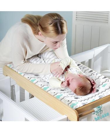 2 Pack Stretchy Jersey Knit Changing Pad Covers for Boys and Girls - Elephant & Whale Grey Teal Animal Prints - Buy Online on GoSupps.com