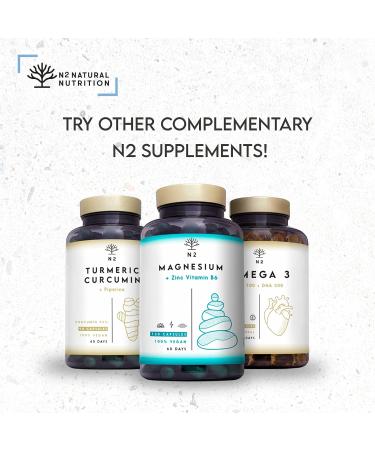 Nootropic Cognitive Enhancer with Coffee, Ginko Biloba, Bacopa & Vitamins - Vegan Certified 60 Capsules by N2 Natural Nutrition - Buy Online on GoSupps.com