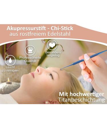 Buy InstrumentenRW Acupressure Pen - Stainless Steel Duck Hook Meridian Pencil & Titanium Blue Acupuncture Pins for Effective Reflexology - Buy Online on GoSupps.com