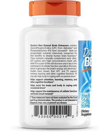 Doctor's Best Natural Brain Enhancers - Non-GMO, Vegan, Gluten Free, 60 Veggie Caps - Buy Online on GoSupps.com