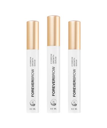 Forever Brow Eyebrow Growth Serum Multi Pack (3) For Bushy Thick & Full-Arch Luscious Brows Clean Plant-Based Formula with Castor Seed Oil Apple Stem Cell and Provitamin B5. 3 * 0.27 FlOz (3-pack) Pack of 3