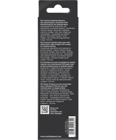 Twilding Men's Razor - Premium Stainless Steel for Perfect Wet Shave with Mach3 Blade - Black - 1 Pack - Buy Online on GoSupps.com