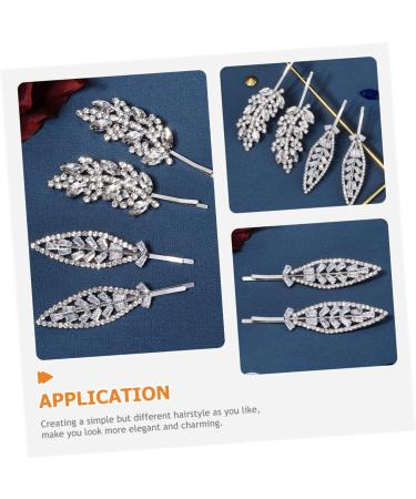 Ipetboom 4 Pairs Rhinestone Hair Clip Hair Barrettes for Women Rhinestone Hair Barrette Silver Hair Clips Silver Headpiece Bridal Hair Accessories Bobby Pin Zinc Alloy Bang Clip Girl Wild - Buy Online on GoSupps.com