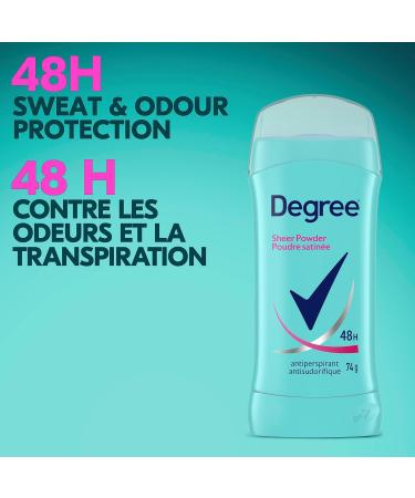 Degree Antiperspirant Stick for 48 Hour Sweat & Odour Protection Sheer Powder Deodorant for Women keeps you feeling fresh & dry 74 g - Buy Online on GoSupps.com