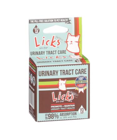 Licks Pill-Free Cat Urinary Tract Care - Cat UTI Care and Prevention Gel Packets - Urinary Tract Infection Supplement for Cats - Omega 3 Fish Oil and L-Lysine Supplement - Gel Packets 10-use